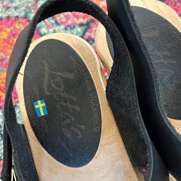 Lotta’s of Sweden | Women’s Black Leather Mary Jane Ankle Strap Clogs, size 6.5 - Picture 12 of 16